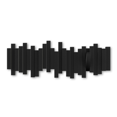 Afbeelding van Umbra Wandkapstok Sticks Met 5 Ophanghaken Zwart 49,5x18,4x2,5cm