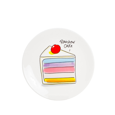 Afbeelding van Blond Amsterdam bord Even Bijkletsen Rainbow Cake Ø18,5 cm