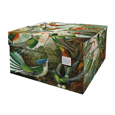 Afbeelding van Dutch Design Brand Opbergbak Storage Box Van Karton Art Of Nature Vogels 38,9x31,3x20,6cm