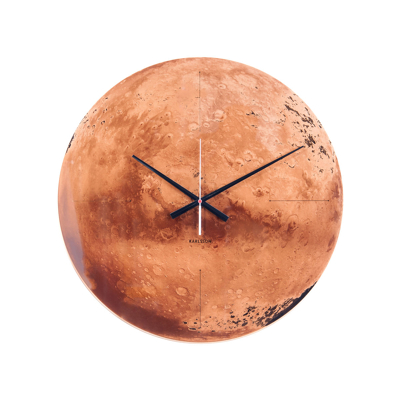 Afbeelding van Wandklok Mars koper spiegelglas, stil uurwerk.