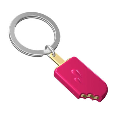 Afbeelding van Metalmorphose sleutelhanger ijslolly roze met goud