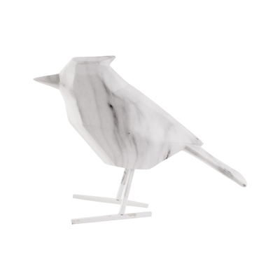 Afbeelding van Pt Beeld Origami Vogel Large Marble Wit 9x24x18,5cm