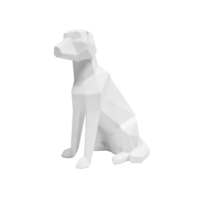 Afbeelding van Pt Beeld Origami Hond Zittend Wit 23,3x25,4cm