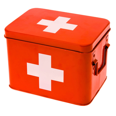 Afbeelding van Pt Verbandtrommel Medicine Box Cross Medium Rood 21,5x15,5x16cm