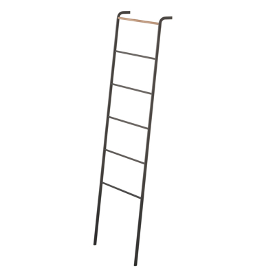 Afbeelding van Yamazaki Decoratieve ladder Tower Zwart Donkerbruin Hout 45x24x160cm