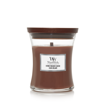 Afbeelding van Woodwick stone washed suede medium candle