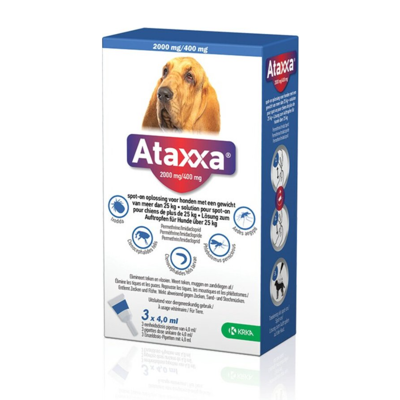 Afbeelding van Krka Ataxxa Spot On Hond &gt;25 KG 2000 MG/400 MG 3 PIP (409908)