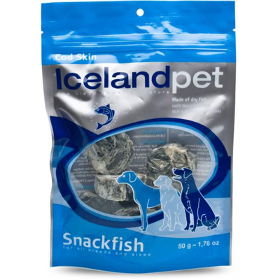 Afbeelding van Iceland Pet Dried Fish Skin Cod (Kabeljauw) 50 gram