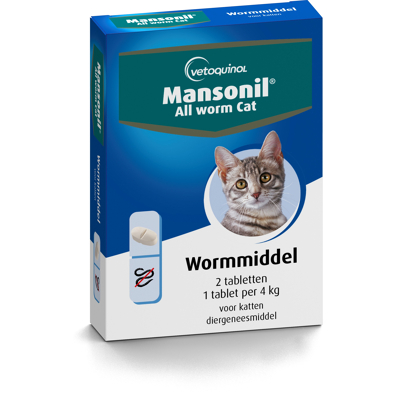 Afbeelding van Mansonil All Worm Cat 4 tabletten