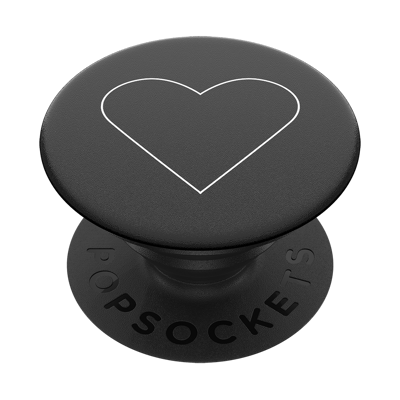 Abbildung von PopSockets Handy Griff Weiß Heart Schwarz