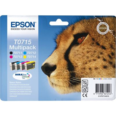Afbeelding van Epson T0715 (C13T07154010) Inktcartridge 4 kleuren Voordeelbundel