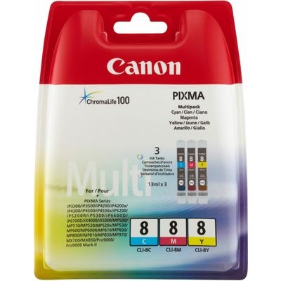Afbeelding van Canon CLI 8C/M/Y Inktcartridge 3 kleuren Voordeelbundel