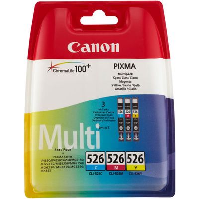 Afbeelding van Canon CLI 526C/M/Y Inktcartridge 3 kleuren Voordeelbundel