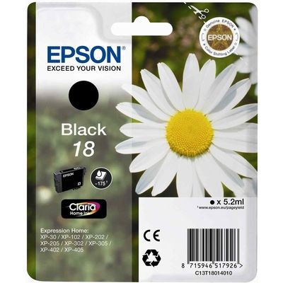 Afbeelding van Epson Inktcartridge 18 T1801 zwart
