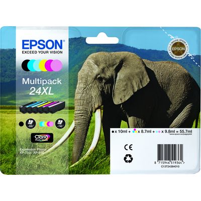 Afbeelding van Epson Inktcartridge 24XL T2438 zwart 5 kleuren HD