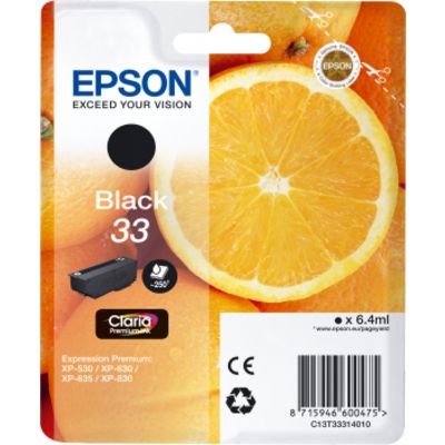 Afbeelding van Epson 33 (C13T33314012) Inktcartridge Zwart