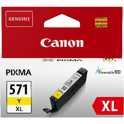 Afbeelding van Canon inktcartridge CLI 571XL, 715 pagina&#039;s, OEM 0334C001, geel