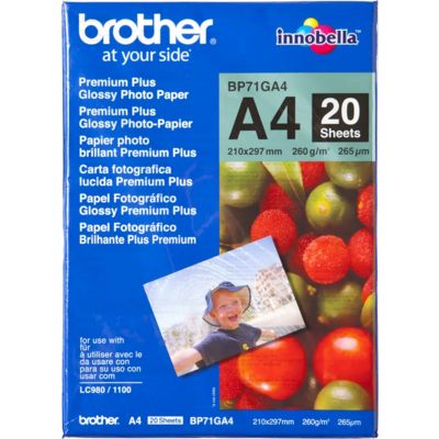 Afbeelding van BROTHER fotopapier glossy, ft A4, 260 g, pak van 20 vel