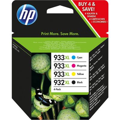 Afbeelding van HP 932XL / 933XL (C2P42AE) Inktcartridge 4 kleuren Voordeelbundel Hoge capaciteit