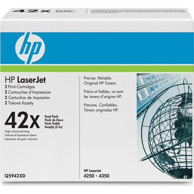 Afbeelding van HP 42X (Q5942XD) Toner Zwart Voordeelbundel 2 pack Hoge capaciteit