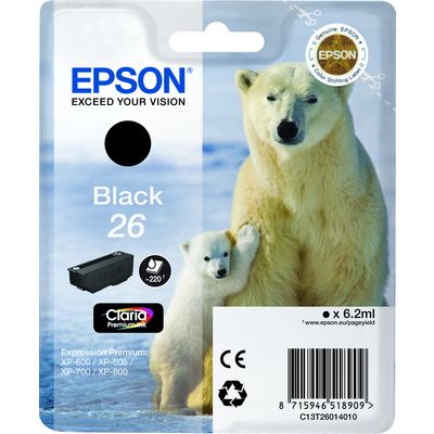 Afbeelding van Epson 26 (C13T26014012) Inktcartridge Zwart