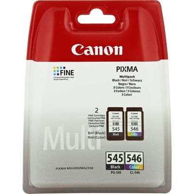 Afbeelding van Canon PG 545 / CL 546 Inktcartridge Zwart + 3 kleuren Voordeelbundel