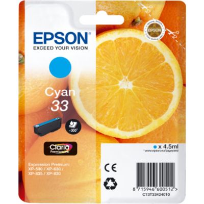 Afbeelding van Epson 33 (C13T33424012) Inktcartridge Cyaan