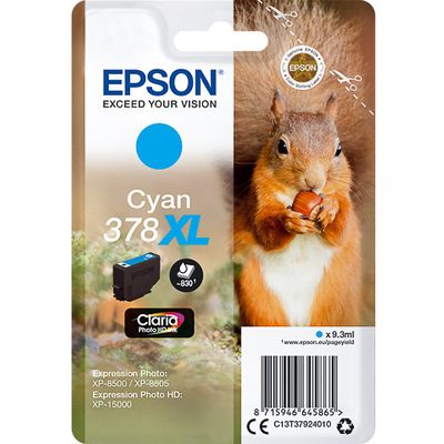 Afbeelding van Epson Inktcartridge Cyaan 378XL Eekhoorn voor o.a Xp 15000