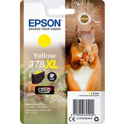 Afbeelding van Epson Inktcartridge Geel 378 XL Eekhoorn voor o.a XP 15000