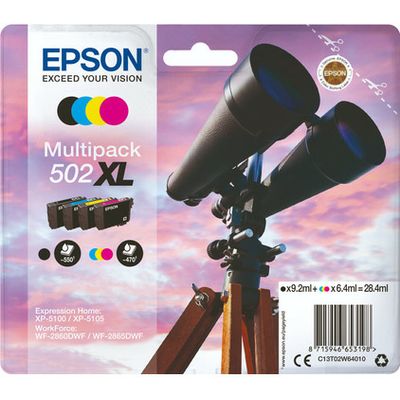 Afbeelding van Epson Inktcartridge multipack BK / C M Y 502 XL voor o a Expression HomeXP 5100 serie en WorkForce WF 2860DWF T 02W6