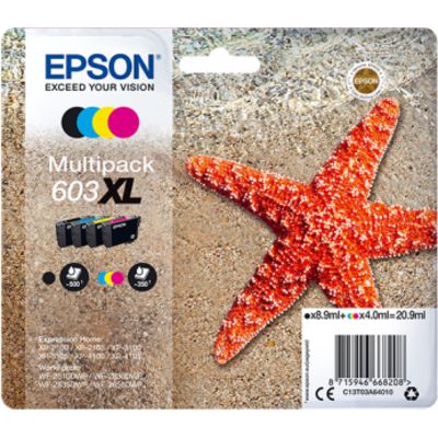 Afbeelding van Epson 603XL (C13T03A64010) Inktcartridge 4 kleuren Voordeelbundel Hoge capaciteit