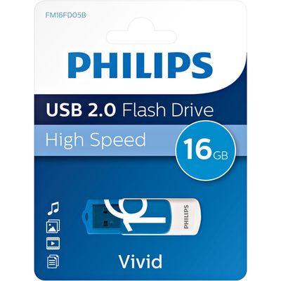 Afbeelding van USB stick 2.0 Philips Vivid Edition Ocean Blue 16GB