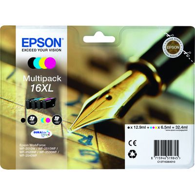 Afbeelding van Epson 16XL (C13T16364012) Inktcartridge 4 kleuren Voordeelbundel Hoge capaciteit