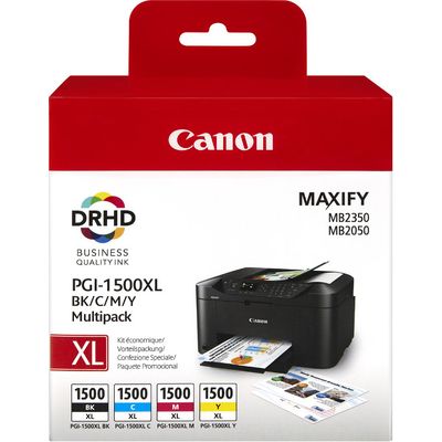 Afbeelding van Canon PGI 1500XL BK/C/M/Y Inktcartridge 4 kleuren Voordeelbundel Hoge capaciteit
