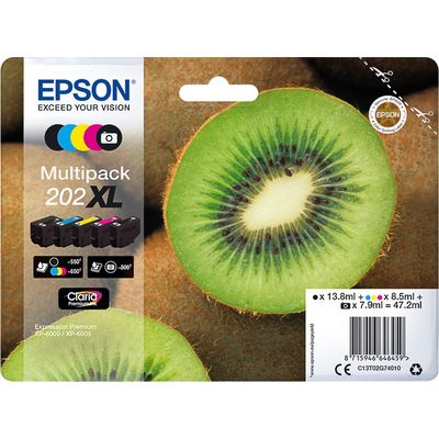 Afbeelding van Epson 202XL (C13T02G74010) Inktcartridge 5 kleuren Voordeelbundel Hoge capaciteit