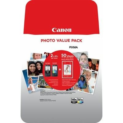 Afbeelding van Canon PG 560XL / CL 561XL Inktcartridge Zwart + 3 kleuren Voordeelbundel Hoge capaciteit