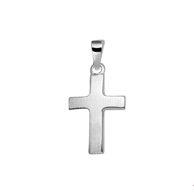 Afbeelding van Zilveren Hanger kruis poli/mat 1019554