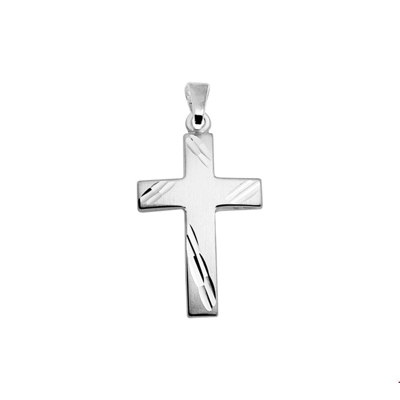 Afbeelding van Zilveren Hanger kruis gediamanteerd 1020944