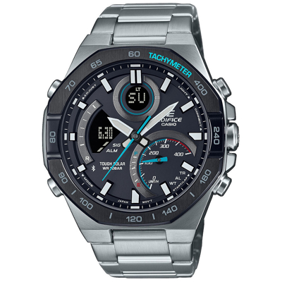 Afbeelding van Casio Edifice ECB 950DB 1AEF Solar LCD horloge Zilverkleur