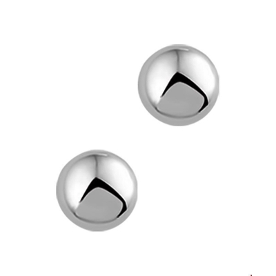 Afbeelding van Trendjuwelier huiscollectie Oorknoppen Halfbol Witgoud Glanzend 7 mm x