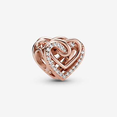 Afbeelding van Pandora 789270C01 Sparkling Entwined Hearts Charm Bedel Bedels horloge Rosekleur