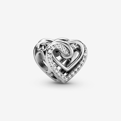 Afbeelding van Pandora 799270C01 Sparkling Entwined Hearts Charm Bedel Bedels horloge Rosekleur
