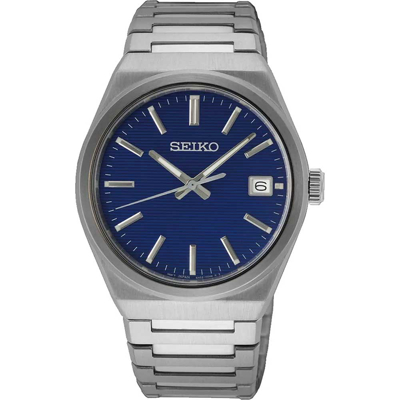 Afbeelding van Seiko SUR555P1 Horloge staal zilverkleurig blauw 39,0 mm
