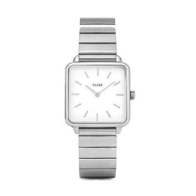 Afbeelding van CLUSE La Tétragone Silver/White CL60022S horloge WitZilverkleur