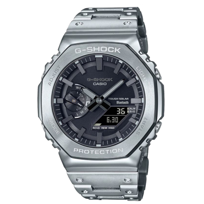 Afbeelding van Casio G Shock GM B2100D 1AER Steel horloge ZilverkleurZwart