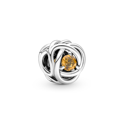 Afbeelding van Pandora 790065C04 November Geboortesteen Honinggele Oneindige Cirkel Bedel sieraden horloge Zilverkleur