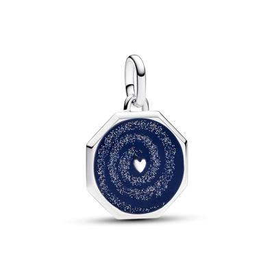 Afbeelding van Pandora ME 793040C01 Medallions Galaxy Heart Charm Enamel Blue Bedel Bedels horloge BlauwZilverkleur