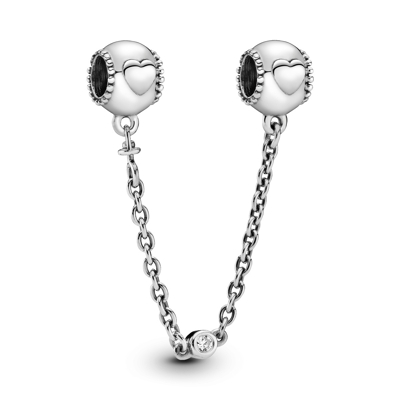 Afbeelding van Pandora 796457CZ 05 Bedel Veiligheidsketting Hearts and Pearls zilver