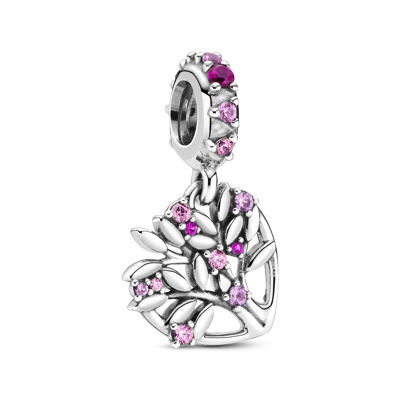 Afbeelding van Pandora 799153C01 Moments Pink Heart Family Tree Hangende Bedel Bedels horloge Zilverkleur