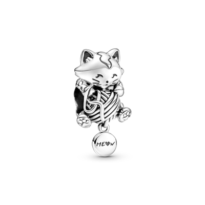 Afbeelding van Pandora 799535C00 Moments Kitten &amp; Bol Wol Bedel Bedels horloge Zilverkleur